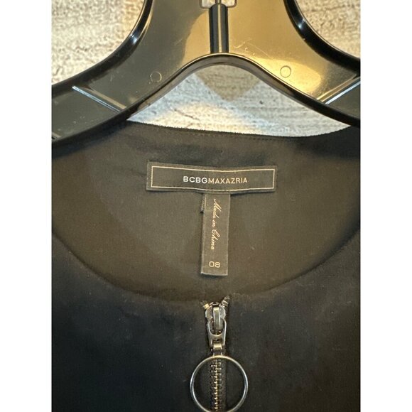 BCBGMaxAzria Alaina Midi Faux Sueded Zipper Dress Size 8 - Picture 2 of 3